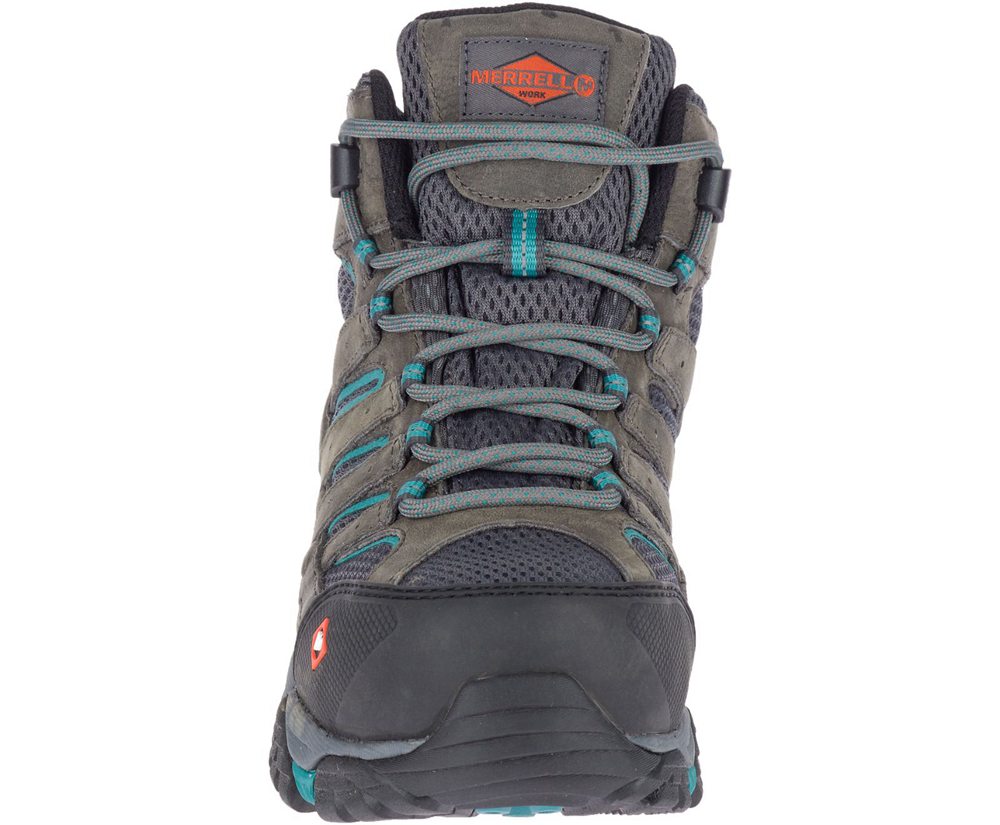 Kozaki Merrell Damskie Brązowe - Moab Vertex Mid Waterproof Comp Toe Work - 182956-KYV